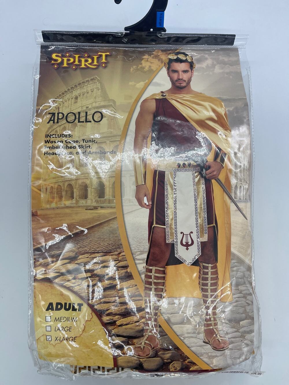 Apollo Men’s Costume Size XL Spirit Halloween *Missing Head Piece*